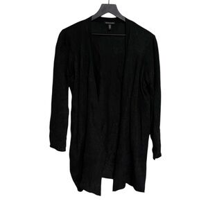 Eileen Fisher Black  and metallic Open-Front Cardigan